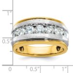 IBGoodman 14k Men's Polished Satin and Grooved 7-Stone Ring Mounting - Image 3