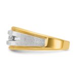 14k IBGoodman Men's Polished Satin and Grooved 5-Stone Ring Mounting - Image 5