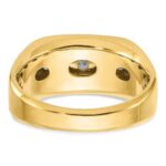 IBGoodman 14k Two-tone Men's Polished Satin and Grooved 5-Stone Ring Mounting - Image 7