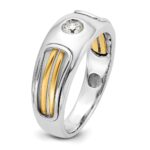 IBGoodman 14k Two-tone Men's Polished and Cut-Out 1/5 Carat AA Quality Diamond Ring - Image 8