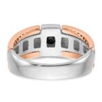 14k Two-tone White/Rose Gold IBGoodman Men's 1/4 carat Black Diamond Complete Ring - Image 5