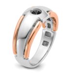 14k Two-tone White/Rose Gold IBGoodman Men's 1/4 carat Black Diamond Complete Ring - Image 6