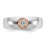 14k Two-tone White/Rose Gold IBGoodman Men's 1/4 carat Diamond Complete Ring - Image 6