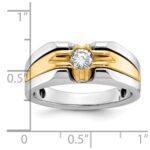 14k Two-tone IBGoodman Men's 3/8 carat Diamond Complete Ring - Image 3