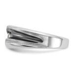 IBGoodman 14k White Gold with Black Rhodium 1/5 carat Lab Grown Diamond VS/SI+ G+ Complete Polished Satin and Grooved Men's Ring - Image 3