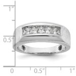 IBGoodman 14k White Gold 1 carat Lab Grown Diamond VS/SI+ G+ Five Stone Complete Polished and Satin Men's Ring - Image 2
