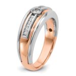 14k Two-tone White/Rose Gold IBGoodman Men's Diamond Ring Mounting - Image 8