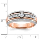 14k Two-tone White/Rose Gold IBGoodman Men's 1/5 carat Diamond Complete Ring - Image 3