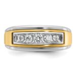 IBGoodman 10k Two-tone Men's Polished 5-Stone 1/2 Carat A Quality Diamond Ring - Image 6