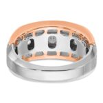 IBGoodman 10k White and Rose Gold Men's Polished Satin and Cut-Out 5-Stone 1 Carat A Quality Diamond Ring - Image 7
