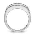 10k White Gold IBGoodman Men's Polished & Satin 3-Row Ring Mounting - Image 2