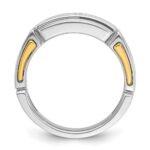 IBGoodman 14k Two-tone Men's Polished and Cut-Out 2-Row 1 Carat AA Quality Diamond Ring - Image 2