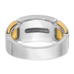 IBGoodman 14k Two-tone Men's Polished and Cut-Out 2-Row 1 Carat AA Quality Diamond Ring - Image 7