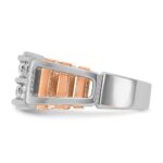 IBGoodman 14k Two Tone Rose and White Gold 1 carat Lab Grown Diamond VS/SI+ G+ Complete Two-Row Cut-Out Men's Ring - Image 3