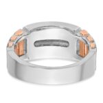 IBGoodman 14k Two Tone Rose and White Gold 1 carat Lab Grown Diamond VS/SI+ G+ Complete Two-Row Cut-Out Men's Ring - Image 5