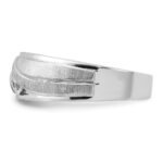 IBGoodman 14k White Gold 1/3 carat Lab Grown Diamond VS/SI+ G+ Complete Polished and Grooved Men's Ring - Image 3