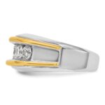 IBGoodman 14k Two-tone 1 1/2 carat Lab Grown Diamond VS/SI+ G+ Complete Men's Ring - Image 3