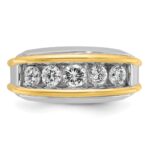 IBGoodman 14k Two-tone 1 1/2 carat Lab Grown Diamond VS/SI+ G+ Complete Men's Ring - Image 4
