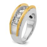 14k Two-tone IBGoodman Men's Polished 5-Stone Ring Mounting - Image 8