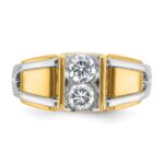 14k Two-tone IBGoodman Men's 3/4 carat Diamond Complete Ring - Image 6