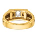 IBGoodman 10k Two-tone Men's Polished Satin and Cut-Out 1/2 Carat A Quality Diamond Cross Ring - Image 7