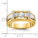 IBGoodman 14k Two-tone Men's Polished Satin and Cut-Out 1/2 Carat AA Quality Diamond Cross Ring - Image 3