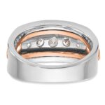 IBGoodman 14k Rose and White Gold Men's Polished Cut-Out 5-Stone Ring Mounting - Image 6