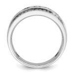 IBGoodman 14k White Gold Men's Polished and Grooved Square 1 1/4 Carat AA Quality Diamond 5-Stone Ring - Image 2