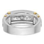 IBGoodman 14k Two-tone 1 carat Lab Grown Diamond VS/SI+ G+ Five Stone Complete Polished and Cut Out Men's Ring - Image 5