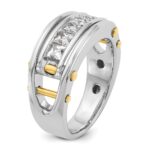 IBGoodman 14k Two-tone 1 carat Lab Grown Diamond VS/SI+ G+ Five Stone Complete Polished and Cut Out Men's Ring - Image 6