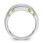 IBGoodman 14k Two-tone 1/2 carat Lab Grown Diamond VS/SI+ G+ Three Stone Complete Polished and Cut Out Men's Ring - Image 2