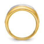 IBGoodman 14k Two-tone Men's Polished and Grooved 5-Stone Ring Mounting