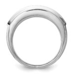 IBGoodman 14k White Gold Five Stone Polished Brushed and Grooved Men's Ring Mounting - Image 2