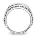 IBGoodman 14k White Gold with Black Rhodium Men's Polished and Textured 5-Stone 1 Carat AA Quality Diamond Ring - Image 2