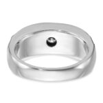 IBGoodman 14k White Gold Men's Polished Satin and Grooved Ring Mounting - Image 7