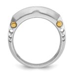 IBGoodman 14k Two-tone Men's Polished and Textured 5-Stone Ring Mounting - Image 2