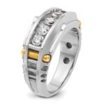IBGoodman 14k Two-tone Men's Polished and Textured 5-Stone Ring Mounting - Image 8
