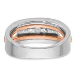 IBGoodman 14k Rose and White Gold Men's Polished Cut-Out 5-Stone 1/2 Carat AA Quality Diamond Ring - Image 7