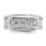 IBGoodman 14k White Gold 1 carat Lab Grown Diamond VS/SI+ G+ Complete Men's Ring - Image 4