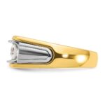 IBGoodman 14k Two-tone Men's Polished and Grooved 3-Stone Ring Mounting - Image 5