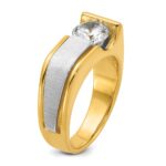 IBGoodman 14k Two-tone 1 1/4 carat Lab Grown Diamond VS/SI+ G+ Complete Polished and Brushed Men's Ring - Image 6