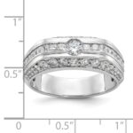 IBGoodman 14k White Gold Men's Polished 1 7/8 Carat AA Quality Diamond Ring - Image 3