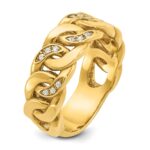 10k IBGoodman Men's Link Design Diamond Complete Ring - Image 6