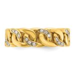 14k IBGoodman Men's Link Design 1/8 carat Diamond Complete Ring - Image 6