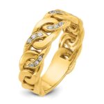 14k IBGoodman Men's Link Design 1/8 carat Diamond Complete Ring - Image 8