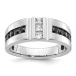 IBGoodman 10k White Gold Men's Polished and Grooved Ring Mounting