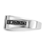 IBGoodman 14k White Gold Men's Polished and Grooved Ring Mounting - Image 5