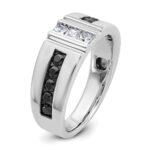 IBGoodman 14k White Gold Men's Polished and Grooved Ring Mounting - Image 8