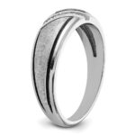 IBGoodman 14k White Gold with Black Rhodium Men's Polished and Satin 1/15 Carat AA Quality Diamond Ring - Image 8