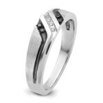 IBGoodman 14k White Gold Polished Satin and Grooved Men's Ring Mounting - Image 9